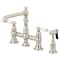 Kingston Brass KS7276PLBS English Country 8" Bridge Kitchen Faucet W/ Sprayer, Nickel KS7276PLBS - alternate 1